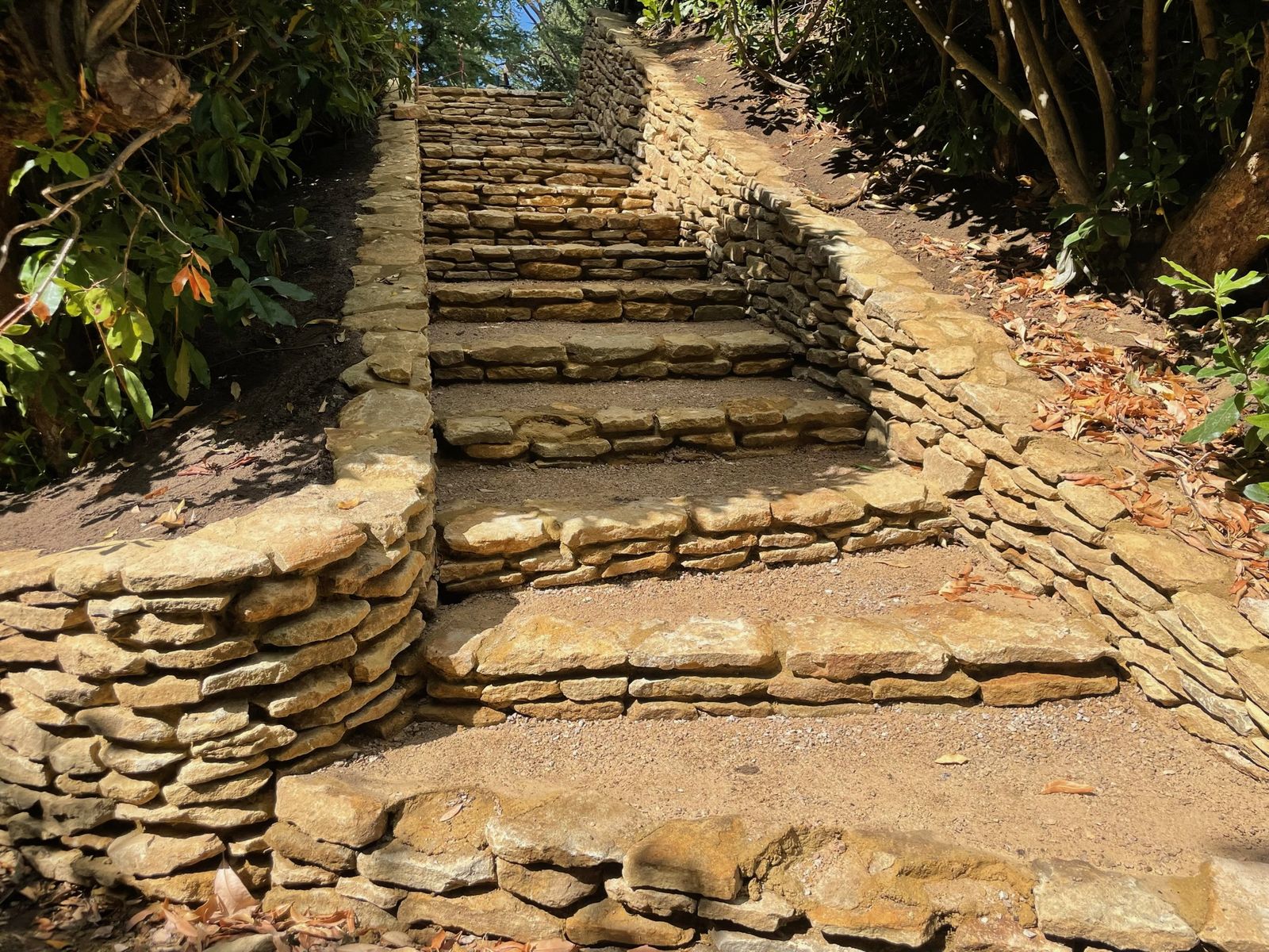 Traditional stone steps and dry stone retaining walls